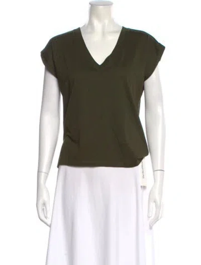 Pre-owned Frame V-neck Short Sleeve T-shirt In Green
