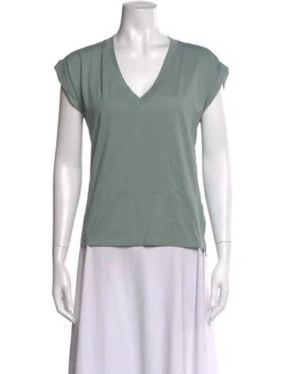 Pre-owned Frame V-neck Short Sleeve T-shirt In Green