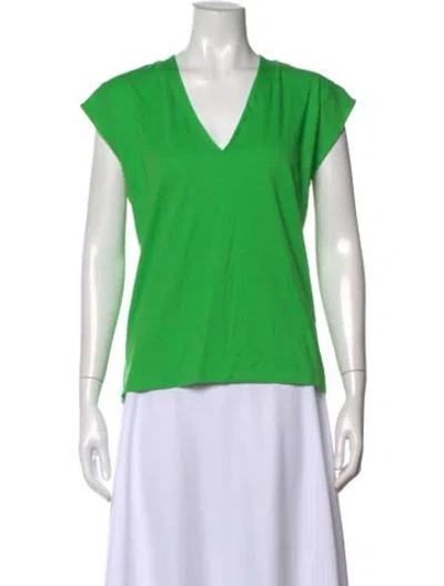 Pre-owned Frame V-neck Short Sleeve T-shirt In Green