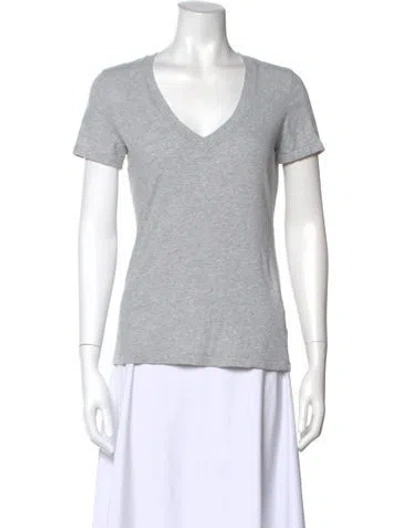 Pre-owned Frame V-neck Short Sleeve T-shirt In Grey