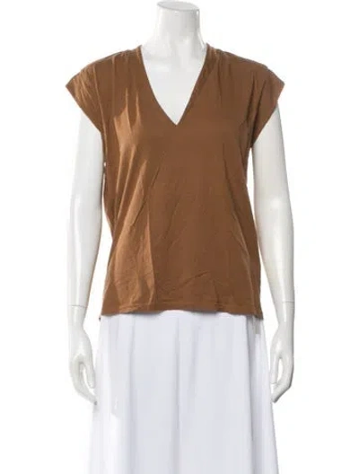 Pre-owned Frame V-neck Short Sleeve T-shirt In Neutral