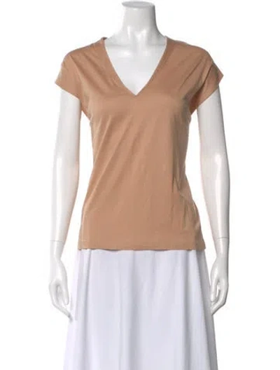 Pre-owned Frame V-neck Short Sleeve T-shirt In Neutral