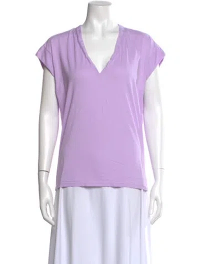 Pre-owned Frame V-neck Short Sleeve T-shirt In Purple