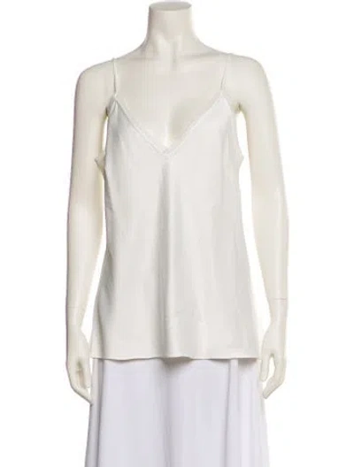 Pre-owned Frame V-neck Sleeveless Blouse In Neutral