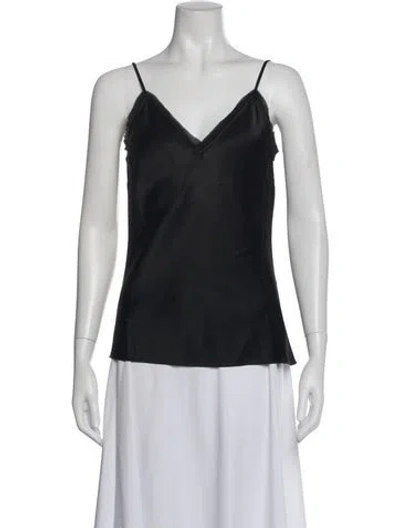 Pre-owned Frame V-neck Sleeveless Top In Black