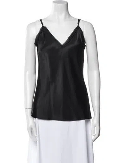 Pre-owned Frame V-neck Sleeveless Top In Black