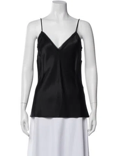 Pre-owned Frame V-neck Sleeveless Top In Black