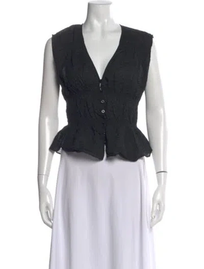 Pre-owned Frame V-neck Sleeveless Top In Black