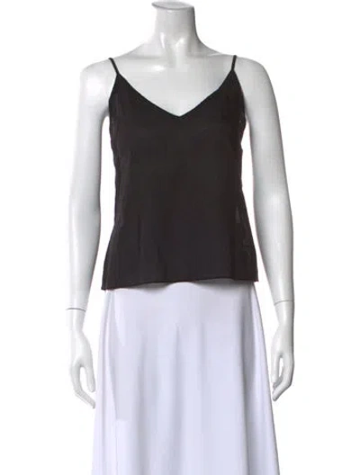 Pre-owned Frame V-neck Sleeveless Top In Black