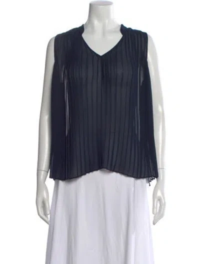 Pre-owned Frame V-neck Sleeveless Top In Blue