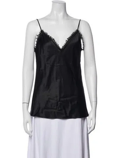 Pre-owned Frame V-neck Sleeveless Top In Blue