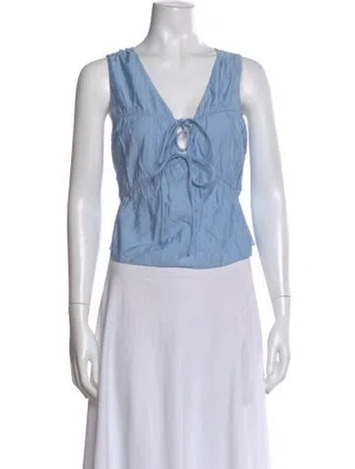 Pre-owned Frame V-neck Sleeveless Top In Multi