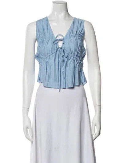 Pre-owned Frame V-neck Sleeveless Top In Multi