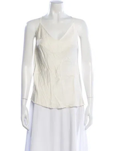 Pre-owned Frame V-neck Sleeveless Top In Neutral