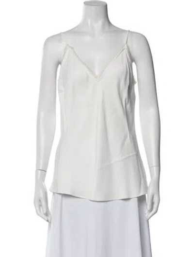 Pre-owned Frame V-neck Sleeveless Top In Neutral