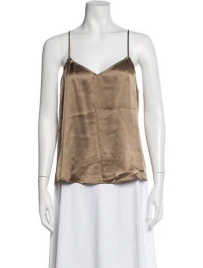 Pre-owned Frame V-neck Sleeveless Top In Neutral