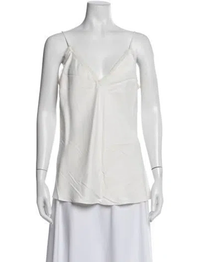Pre-owned Frame V-neck Sleeveless Top In Neutrals