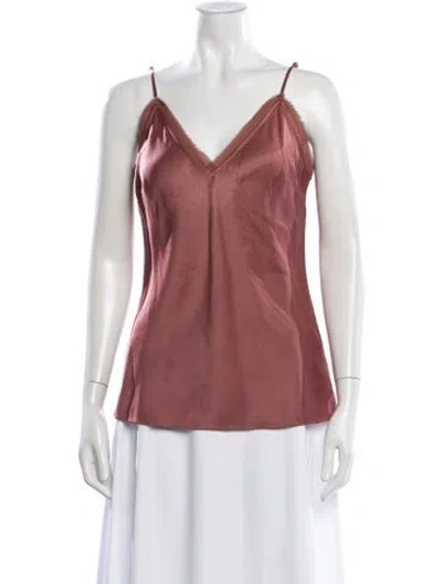 Pre-owned Frame V-neck Sleeveless Top In Pink