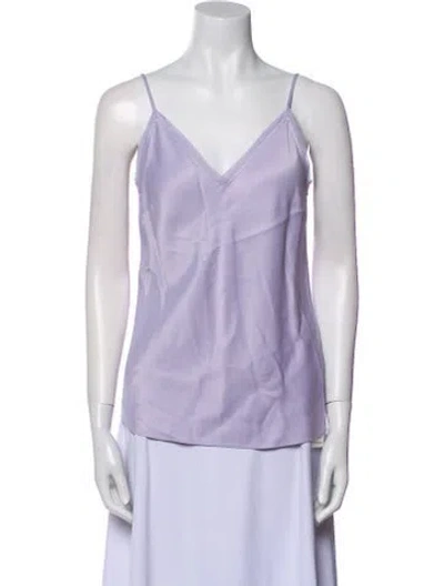 Pre-owned Frame V-neck Sleeveless Top In Purple
