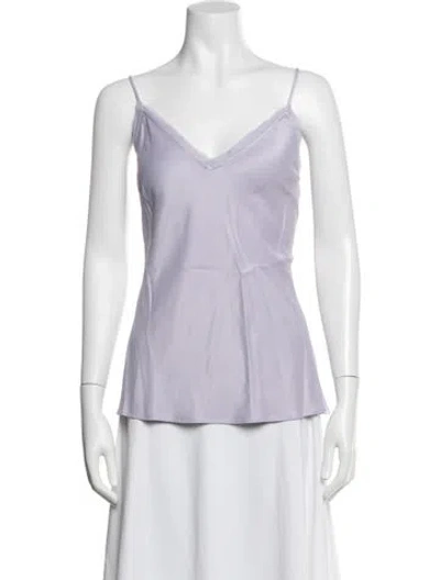 Pre-owned Frame V-neck Sleeveless Top In Purple
