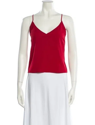 Pre-owned Frame V-neck Sleeveless Top In Red