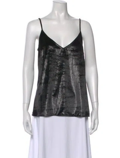 Pre-owned Frame V-neck Sleeveless Top W/ Tags In Black
