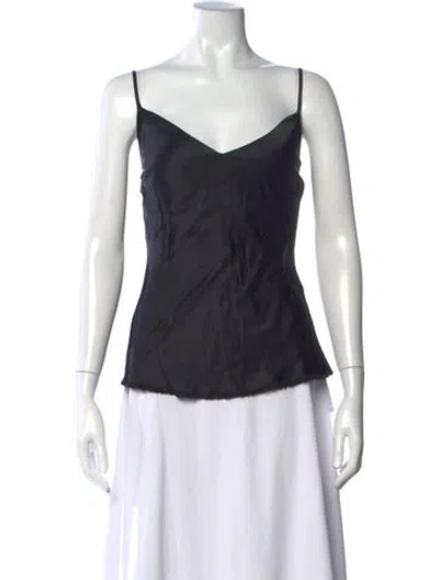 Pre-owned Frame V-neck Sleeveless Top W/ Tags In Black