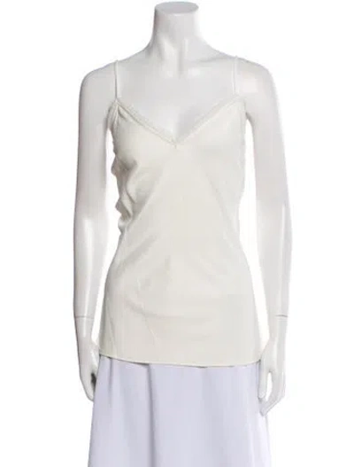 Pre-owned Frame V-neck Sleeveless Top In White