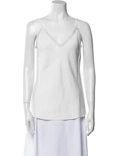 Pre-owned Frame V-neck Sleeveless Top In White