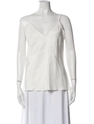 Pre-owned Frame V-neck Sleeveless Top In White