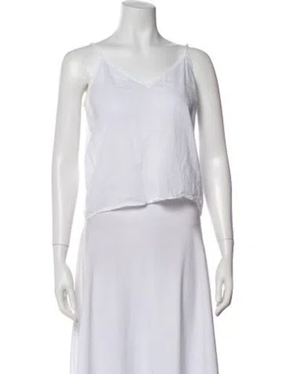 Pre-owned Frame V-neck Sleeveless Top In White
