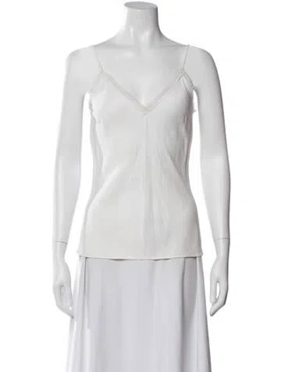Pre-owned Frame V-neck Sleeveless Top In White