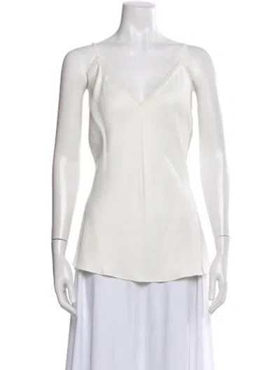 Pre-owned Frame V-neck Sleeveless Top In White