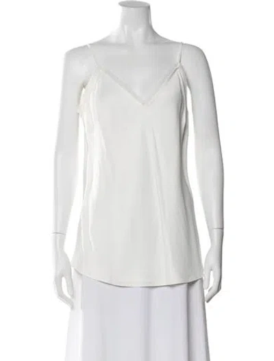 Pre-owned Frame V-neck Sleeveless Top In White