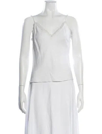 Pre-owned Frame V-neck Sleeveless Top In White