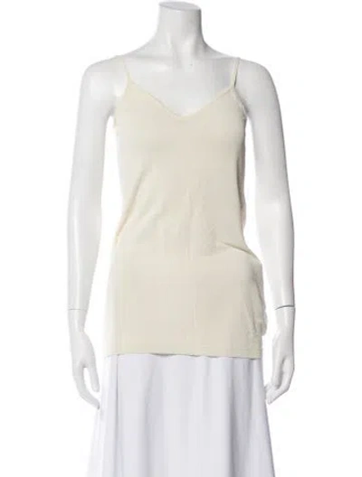 Pre-owned Frame V-neck Sleeveless Top In Yellow