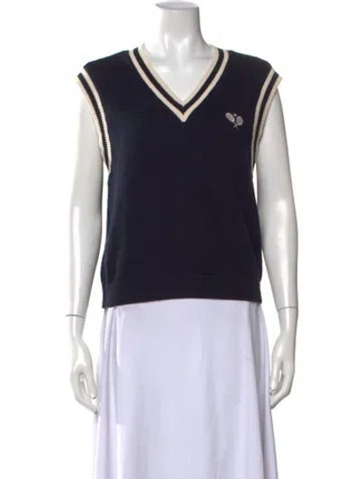 Pre-owned Frame V-neck Sweater In Blue