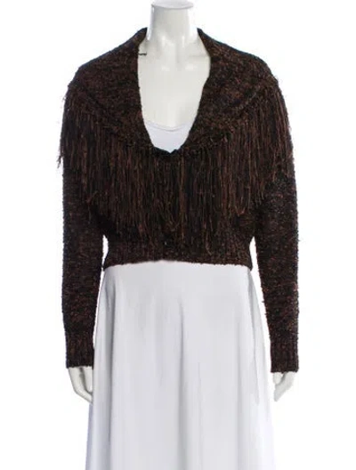 Pre-owned Frame V-neck Sweater In Brown