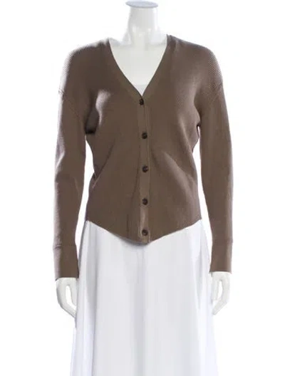 Pre-owned Frame V-neck Sweater In Brown