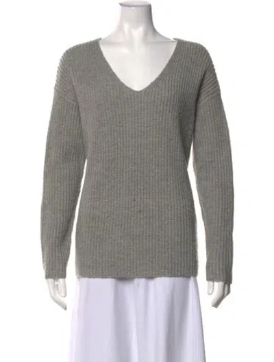 Pre-owned Frame V-neck Sweater In Grey