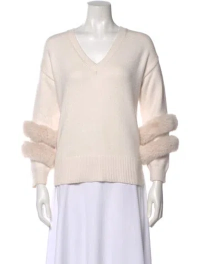 Pre-owned Frame V-neck Sweater In Neutral