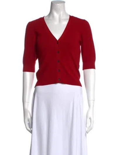 Pre-owned Frame V-neck Sweater In Red