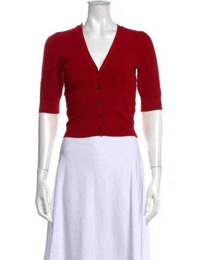 Pre-owned Frame V-neck Sweater In Red