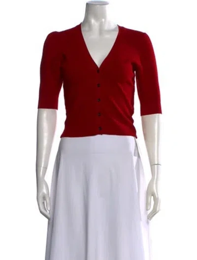 Pre-owned Frame V-neck Sweater In Red