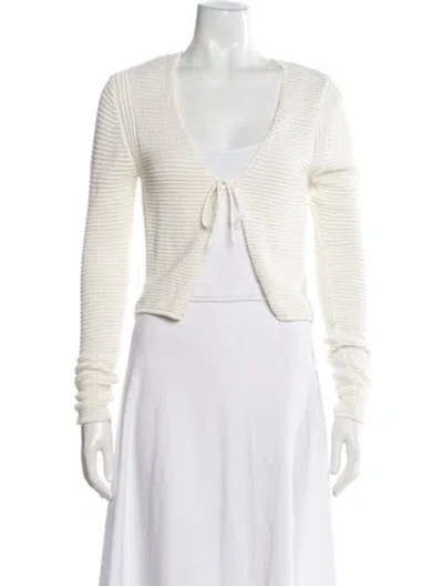 Pre-owned Frame V-neck Sweater In White