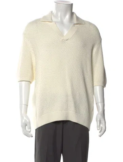 Pre-owned Frame V-neck Three-quarter Sleeve Pullover W/ Tags In Neutral