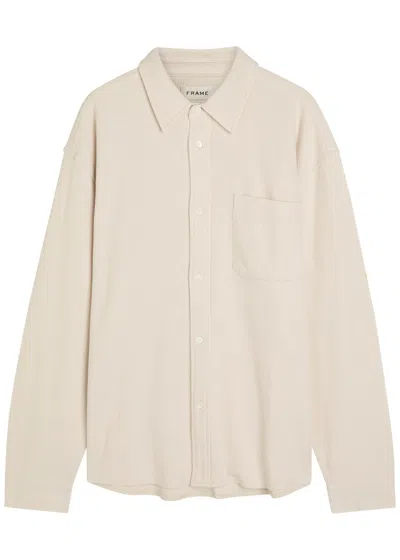 Frame Waffle Cotton Shirt In Sand