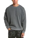 Frame Waffle Knit Cotton Sweatshirt In Grey