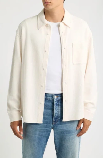 Frame Waffle Textured Button-up Shirt In Neutral