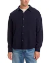Frame Open Weave Long Sleeve Button Down Shirt In Dark Navy In Blue